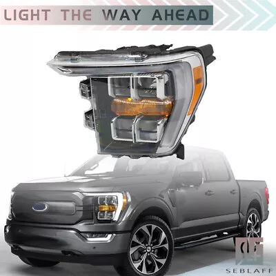 For 2021-2022 Ford F150 XLT Projector LED Headlight Black Housing Left Side • $297.82