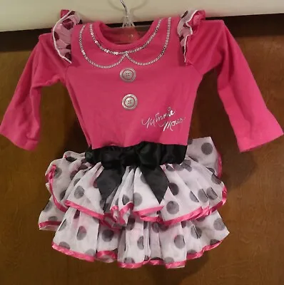 Disney Minnie Mouse Tutu Dress Costume Infants Size 9 Months Pink Polka Dots • $12.49