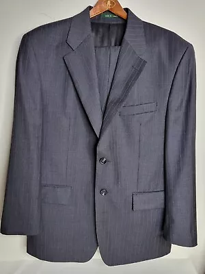 Lauren Ralph Lauren Gray Pin Striped 100% Wool Vent Men's Suit 40S Pants 36WX27I • $49.99