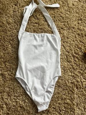 £5 • Buy Pretty Little Thing White Halterneck Bodysuit Size 14