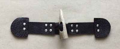 £4.49 • Buy ANTLER (Red Deer) Toggle Button, Grained Brown Leather, Duffle Coat Fastener