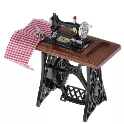 Sewing Machine Dollhouse Miniature Craft Room Sewing Kit Torso Dress Form 1:12 • $13.95