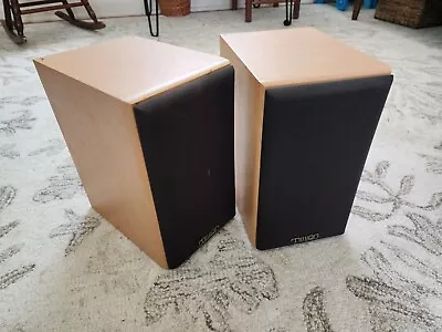 Excellent Mission MS-50 Bookshelf Stereo Speakers In Blonde • $79