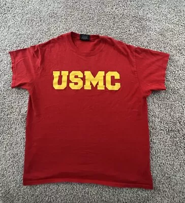 Vintage United States Marine Corps T Shirt Mens M Red Short Sleeve Jerzees USMC • $34.88