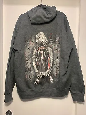 Chicago Marilyn Monroe Gangster Hoodie Mens Sz XL  Grey With Graphic • $50