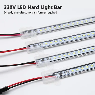 5x 220V 72 LED Car Interior Strip Light Bar Hard Tube Lights Under Cabinet Lamp • £9.93