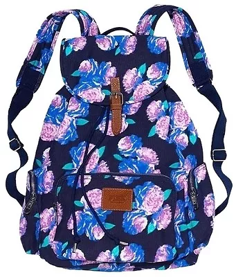 Victoria's Secret Blue FLORAL Backpack NeW Hobo Book Bag PINK Floral Backpack • $99.99