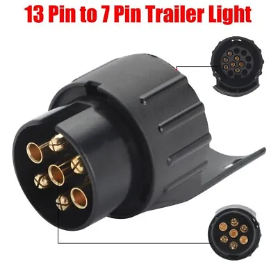 Waterproof 7 To 13 Pin Plug Trailer Truck Towbar Towing Socket Electric Adapter • £4.68