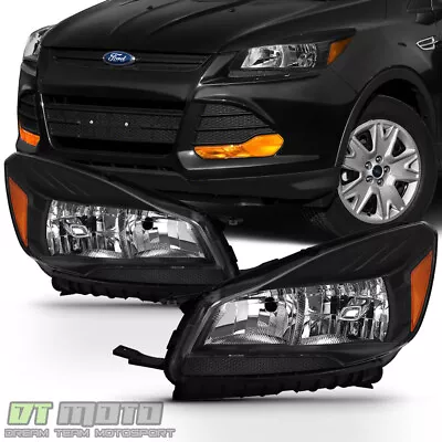 Black 2013-2016 Ford Escape Headlights Halogen Headlamps Replacement Left+Right • $139.99