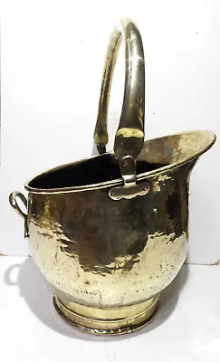 Vintage LARGE BRASS Coal Scuttle Coal Bucket Sympathetically Polished Cleaned B7 • £35