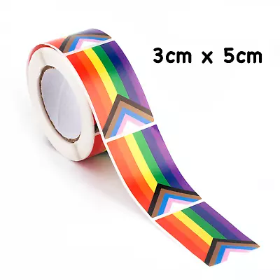 Progress Pride Stickers Labels LGBT Gay Trans Queer Self Adhesive Rainbow Flags • £14.99