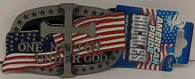 American Pride Belt Buckle Cross One Nation Under God................3G5 • $9.99