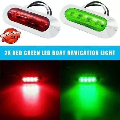 LED Signal Nav Navigation Lights Strip Port Starboard Marine Boat Red + Green 2X • $7.35