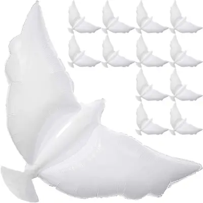 12-Pack Dove Balloons Memorial Release In Sky Biodegradable White Angel Lantern • $17.43