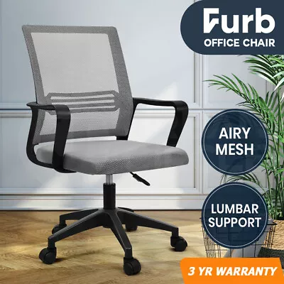 Furb Office Chair Computer Gaming Mesh Executive Chairs Study Seat Black Grey • $55.95