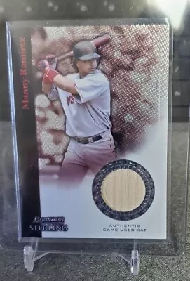 2004 Bowman Sterling Manny Ramirez BS-MAR Piece Of Game Used Bat Card Red Sox • $5