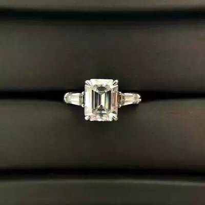 4 Ct Emerald Cut Simulated Diamond Ring 14k Gold Plated Engagement Ring For Her • $74.25