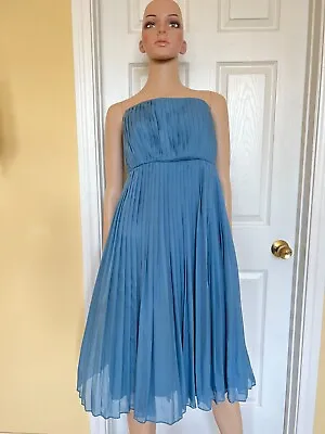 TIBI Blue Silk Strapless Dress Size 4 Nordstrom • $19.99