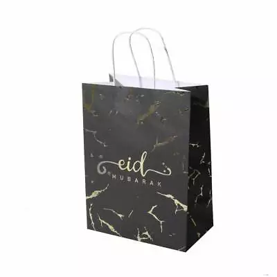 Eid Mubarak Craft Paper Gift Bags Black & Gold Eid Mubarak Gift Bags 10 Pack • £15