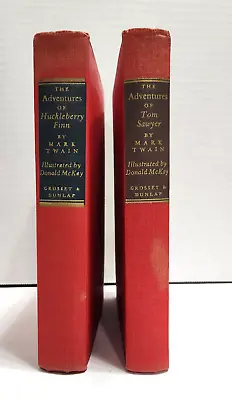 Vintage The Adventures  Of Tom Sawyer And Huckleberry Finn Mark Twain 1946-48 • $24.95