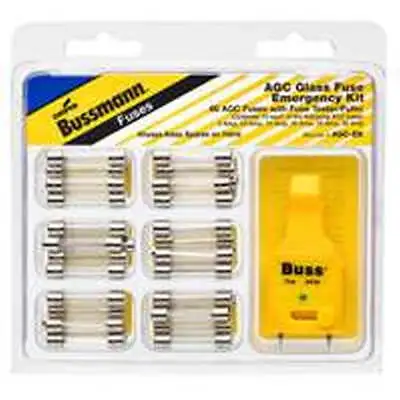 Bussmann AGC-EK Glass Tube Bonus Pack (60 Assorted Fuses + 1 Puller/Tester) • $60.14