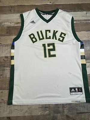 Adidas Men L Milwaukee Bucks Jersey Jabari Parker #12 White NBA City • $17.99