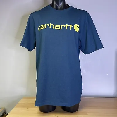 Carhartt T-Shirt Loose Fit Heavyweight Logo Medium Night Blue Heather NWT • $17.99