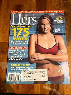 MUSCLE & FITNESS HERS Female Muscle Exercise Magazine Swimmer AMANDA BEARD 8-04 • $4.99