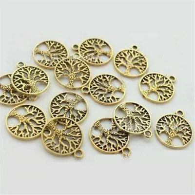 50PCS 20mm Tibetan 'Tree Of Life Circle' Charms Pendants For DIY Jewelry Finding • $10.49