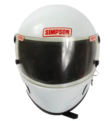 Simpson Snell Racing Helmet Vintage 90s White Visor 7 5/8 Bandit V8 Motorcycle • $179.95