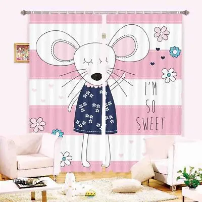 £115.42 • Buy Lovely Mickey Mouse 3D Blockout Photo Print Curtain Fabric Curtains Window