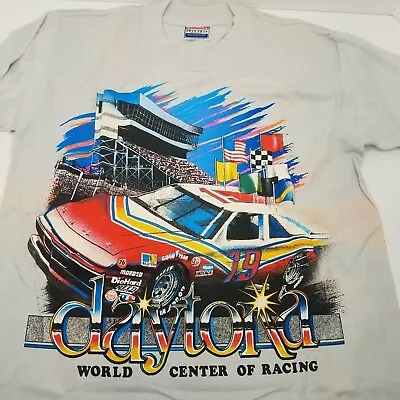 VINTAGE 80s 90s Daytona 500 NASCAR World Of Racing Tee T Shirt Single Stitch S  • $15