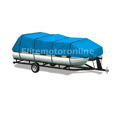 $209.95 • Buy Heavy Duty Trailerable Canvas Pontoon Boat Storage Cover Fits 25'- 28'L
