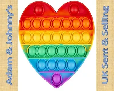 £2.95 • Buy 💚 Push Bubble Pop Popper Fidget Sensory Toy - Heart Square