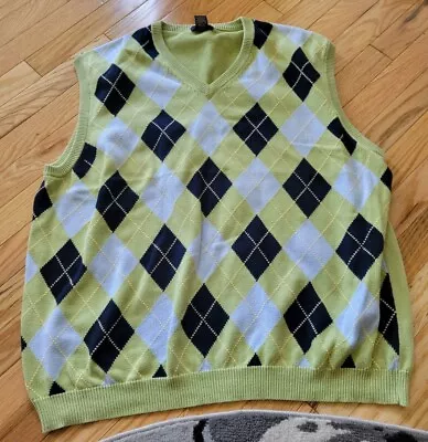 Brooks Brothers 346 Green Argyle Vest Size 2XL • $19.99