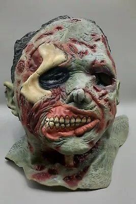 Vintage 1999 FOX Cinema Secrets Halloween Scary Zombie Over Head Adult Mask • £29.95