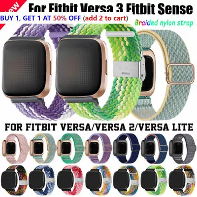 For Fitbit Versa 3 2 Lite Nylon Watch Band Fabric Elastic Strap Stretchable Belt • $11.97