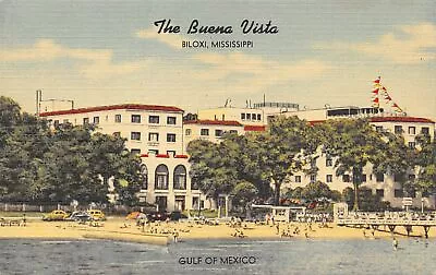 BILOXI Mississippi Postcard Buena Vista Hotel Linen Card • $2.99