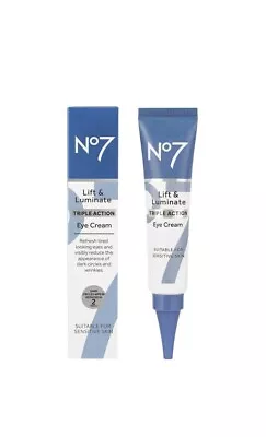 No7 Lift & Luminate Triple Action Eye Cream 15ml Boxed New BRAND NEW • £8