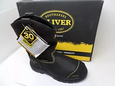 Oliver 65493S Pull On Brown Leather Mining METGUARD Boots Oil Water Resistant • $199.95