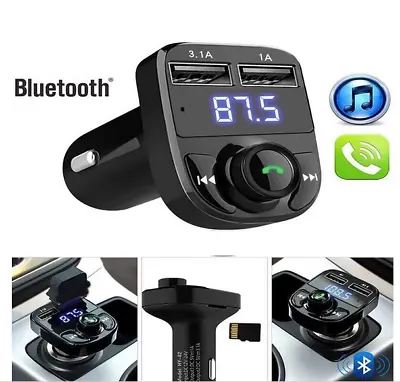 Wireless Bluetooth Car Kit FM Transmitter Dual USB Charger MP3 Player Handsfree • £8.49