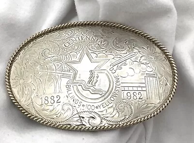 Montana Silversmiths Yellowstone Billings MT 1882- 1992 Centennial Belt Buckle • $32.50