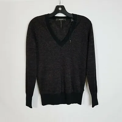 NEW Scotch & Soda Maison Scotch Black Bronze Stargazer L/S V-Neck Blouse Top XS • $39.99