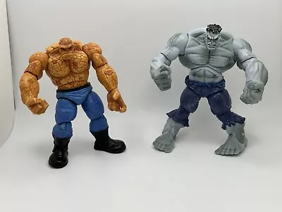 2009 Hasbro Marvel THE THING & Grey Hulk  5 Inch Action Figure Lot Of 2 Loose • $12.99