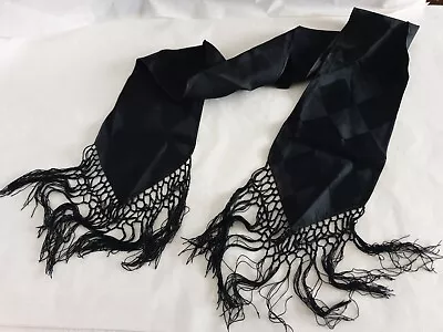 Edwardian Mourning Scarf Dimon Pattern Stunning • £15