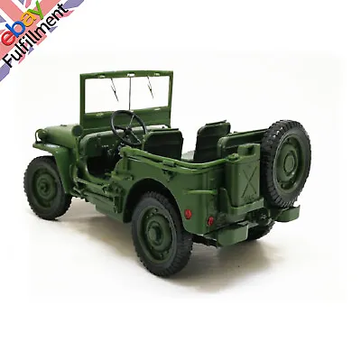 1/18 Willys WWII Tactical Jeep Off-road Military Vehicle Model Diecast Display • £27.59