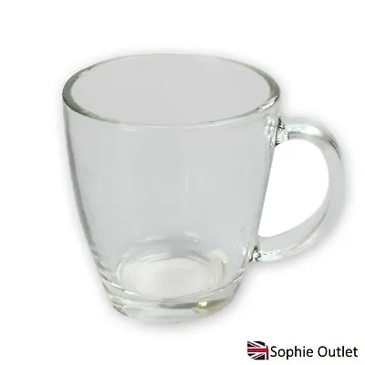 £11.69 • Buy 350ML Glass Coffee Cups Tea Glasses Cappuccino Hot Drink Mugs Handle G3397 UK