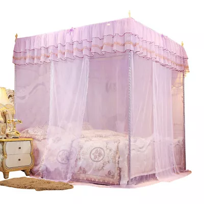 Luxury Princess Four Corner Post Bed Curtain Canopy Netting Mosquito Net UK • £22.86