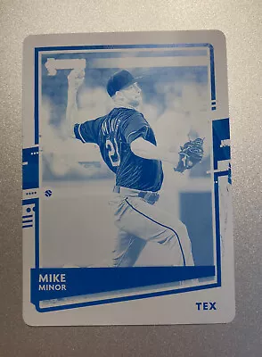 1/1  2020 Panini Donruss Printing Plate Mike Minor Texas Rangers #95 • $20