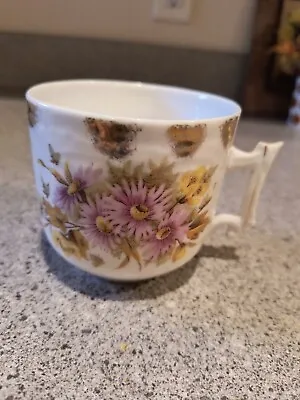 Antique Mustache Saver Coffee Mug Porcelain Vintage Floral Pink  • $7.90